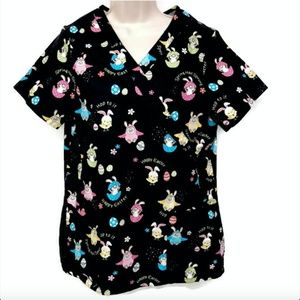 EASTER by ScrubStar Womens Nurse Scrub Shirt Sz Sm